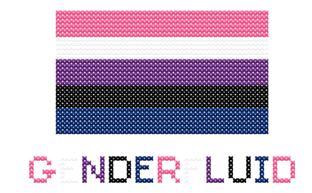 Genderfluid Flag Cross Stitch Pattern
