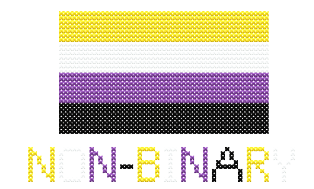 Non-Binary Flag Cross Stitch Pattern