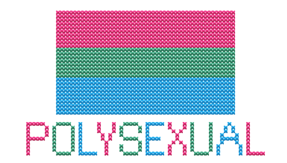 Polysexual Flag Cross Stitch Pattern