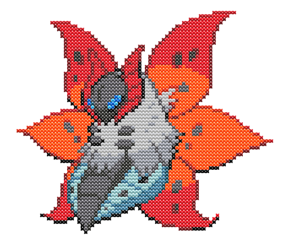 Pokemon Volcarona Cross Stitch Pattern