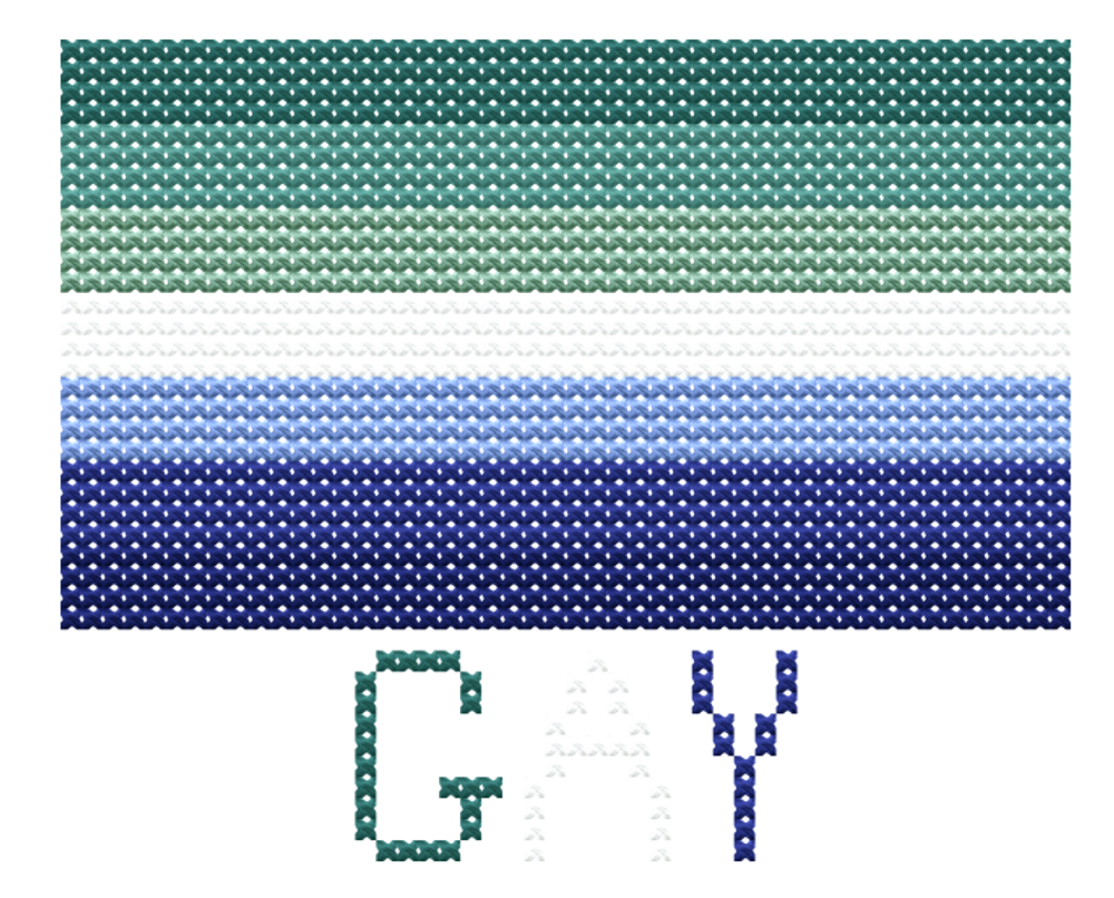 Gay Flag Cross Stitch Pattern
