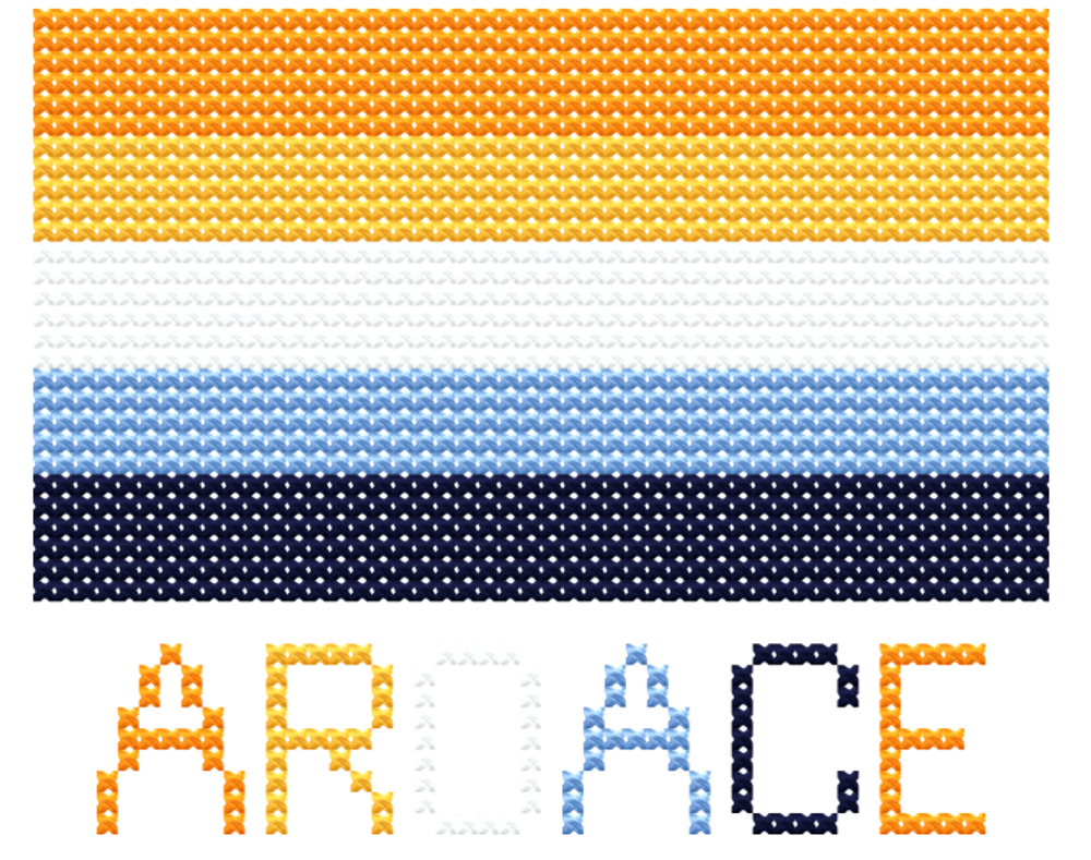 Aroace Flag Cross Stitch Pattern