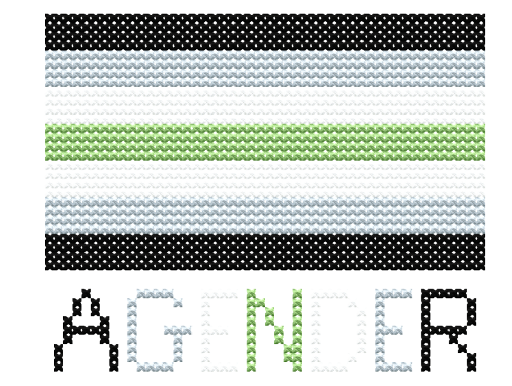 Agender Flag Cross Stitch Pattern