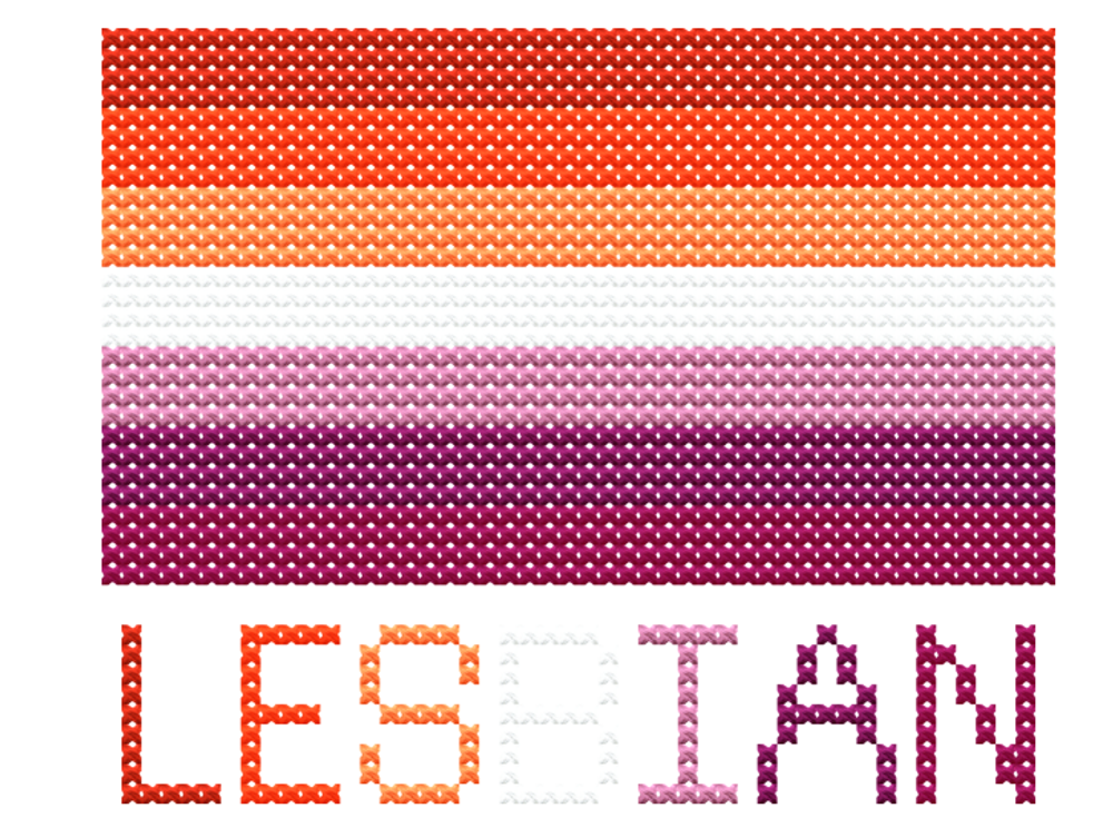 Lesbian Flag Cross Stitch Pattern