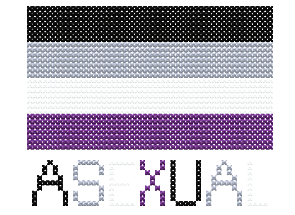 Asexual Flag Cross Stitch