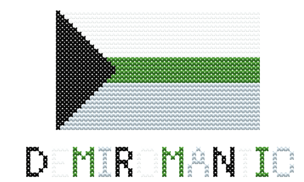 Demiromantic Flag Cross Stitch Pattern