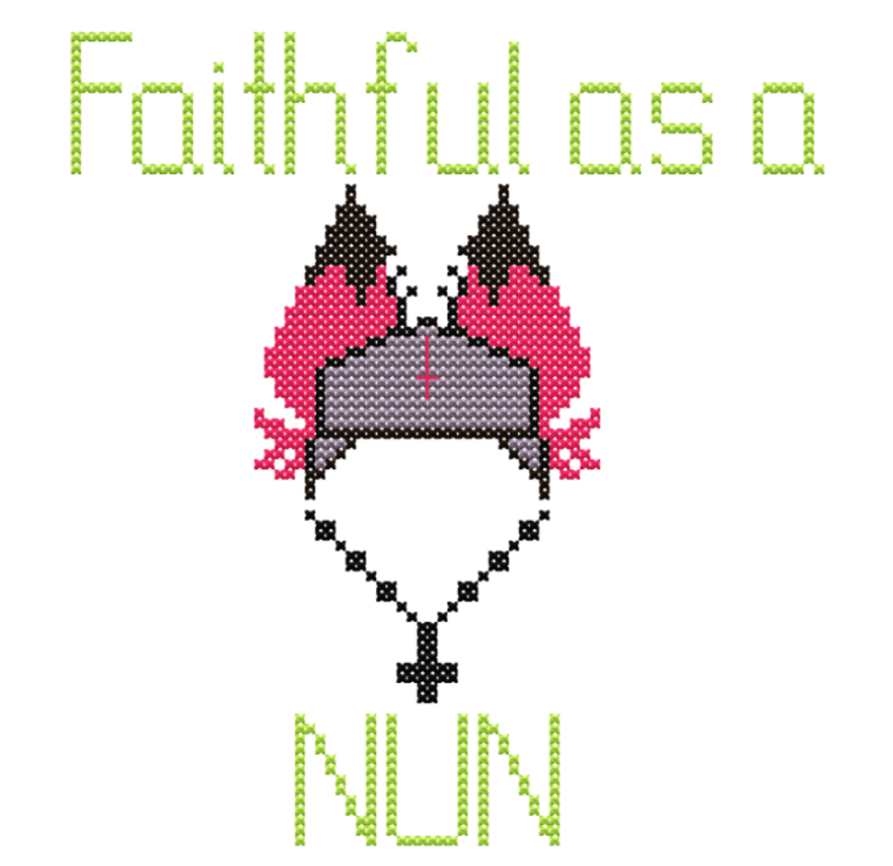 Hazbin Hotel: Faithful as a Nun Cross Stitch Pattern
